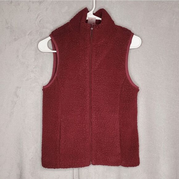 Calia By Carrie Underwood Sherpa Vest Burgundy XS - Picture 1 of 9